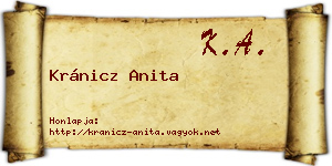 Kránicz Anita névjegykártya
