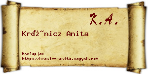 Kránicz Anita névjegykártya